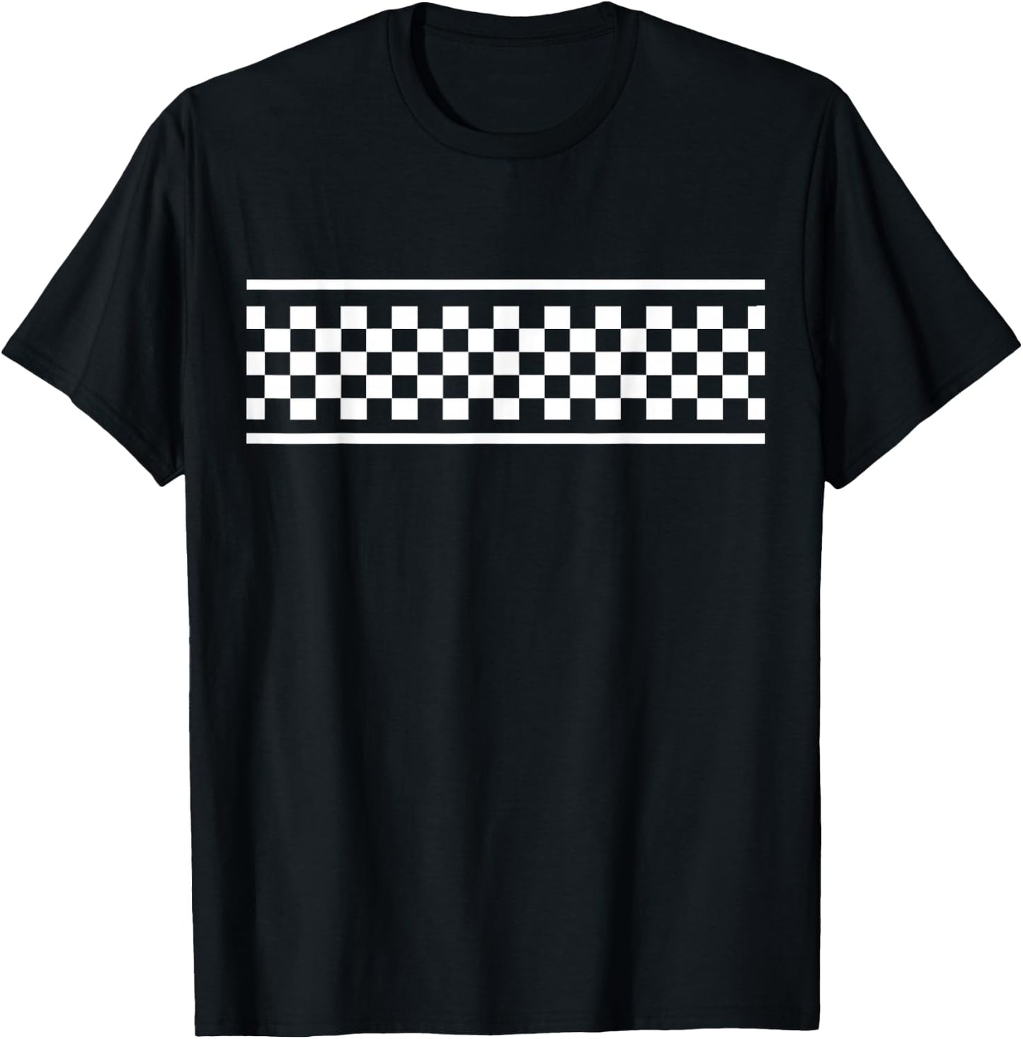 White Checker Pattern Checkerboard Skater Surfer Style Teens T-Shirt - T-Shirt | Black