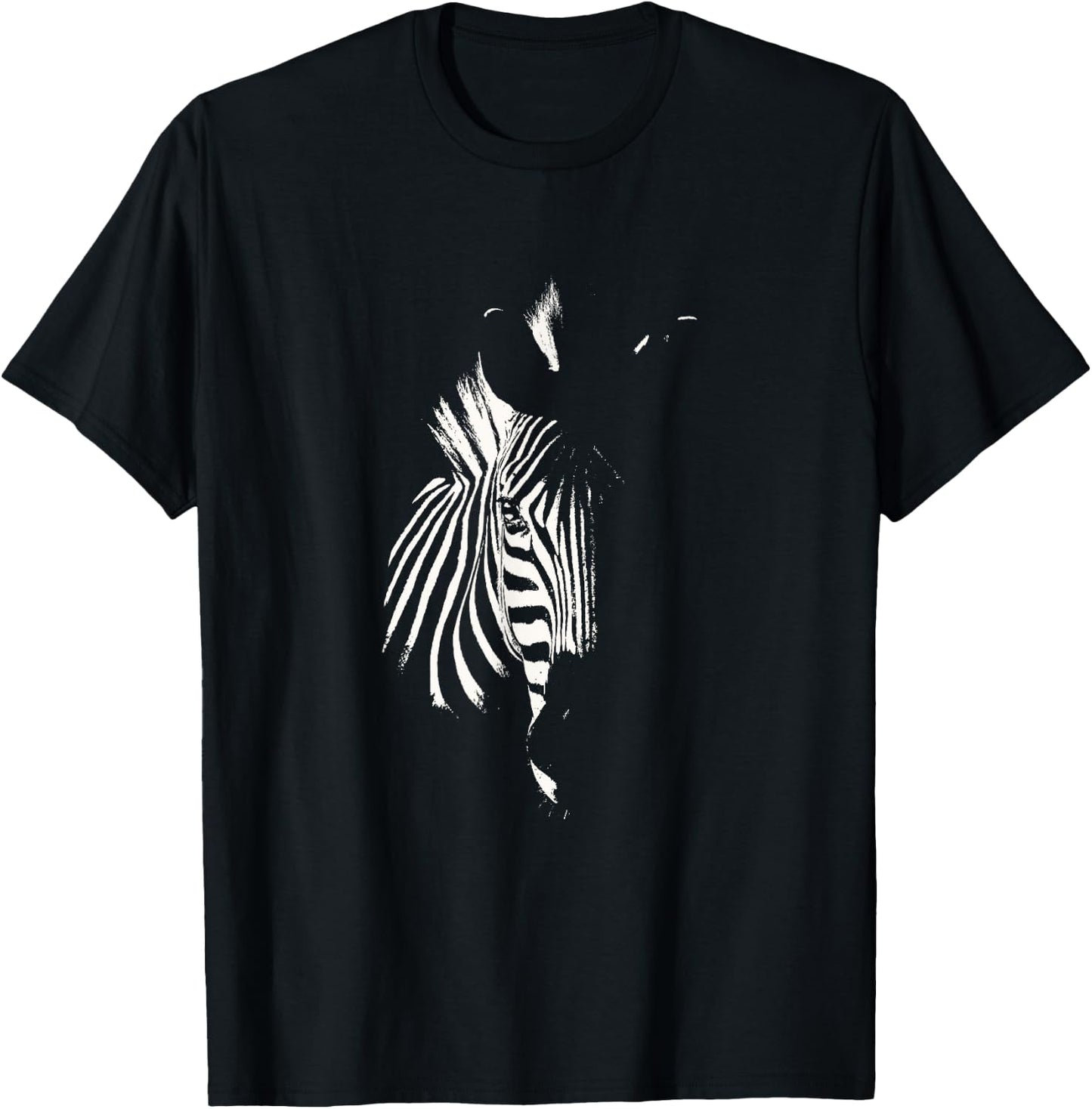 Zebra Picture in Graphic Black & White for Zebra Fans T-Shirt - T-Shirt | Black