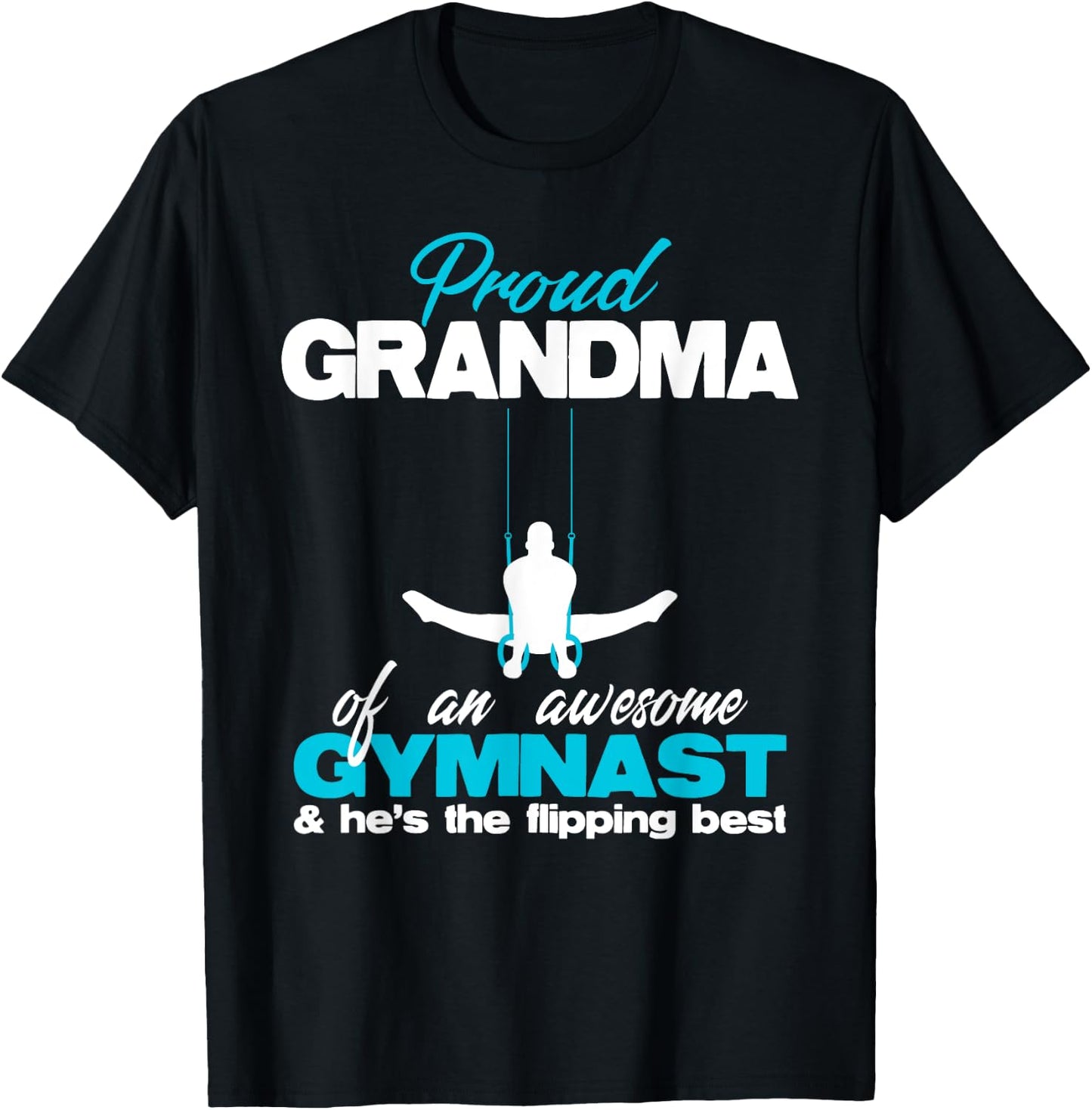 Proud Grandma of an Awesome Boy Gymnast Rings Competition T-Shirt - T-Shirt | Black
