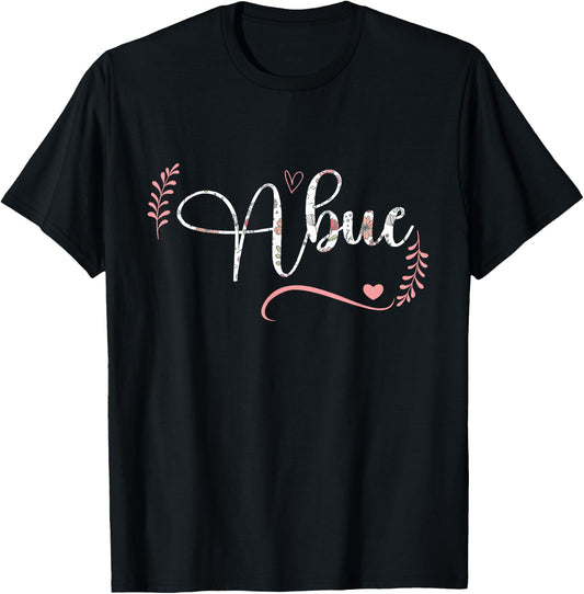 Abue Floral Grandma Christmas Mother's Day Grandparents T-Shirt - T-Shirt | Black