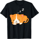 Sleeping Snoring Graphic Cat Animal Women Kids T-Shirt - T-Shirt | Black