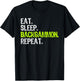 Eat Sleep Backgammon Repeat Player Funny T-Shirt - T-Shirt | Black