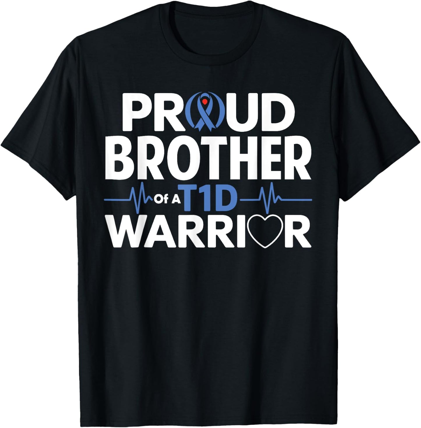 T1D Brother Funny Diabetes Awareness Month T-Shirt - T-Shirt | Black