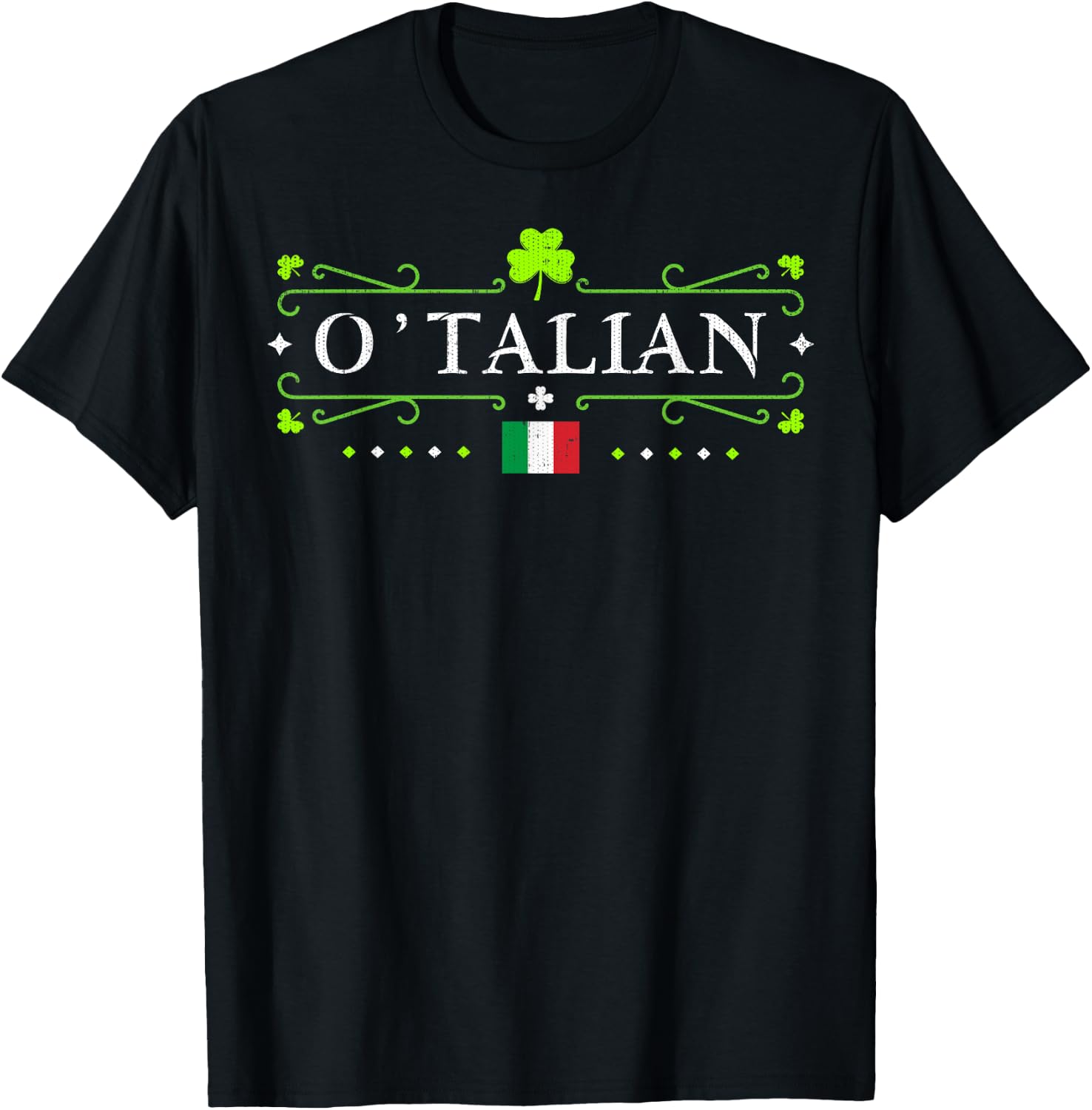 O'Talian Saint Patrick's Day Celebration print T-Shirt - T-Shirt | Black