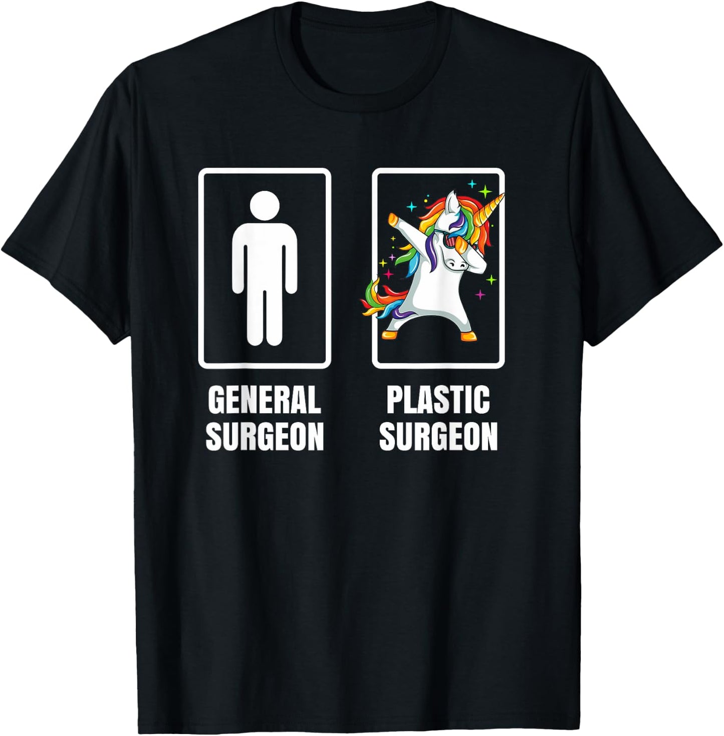Dabbing Unicorn Plastic Surgeon Surgery Doctor Physician T-Shirt - T-Shirt | Black