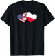 Poland USA Flag T Shirt Heart Polish American Love T-Shirt - T-Shirt | Black