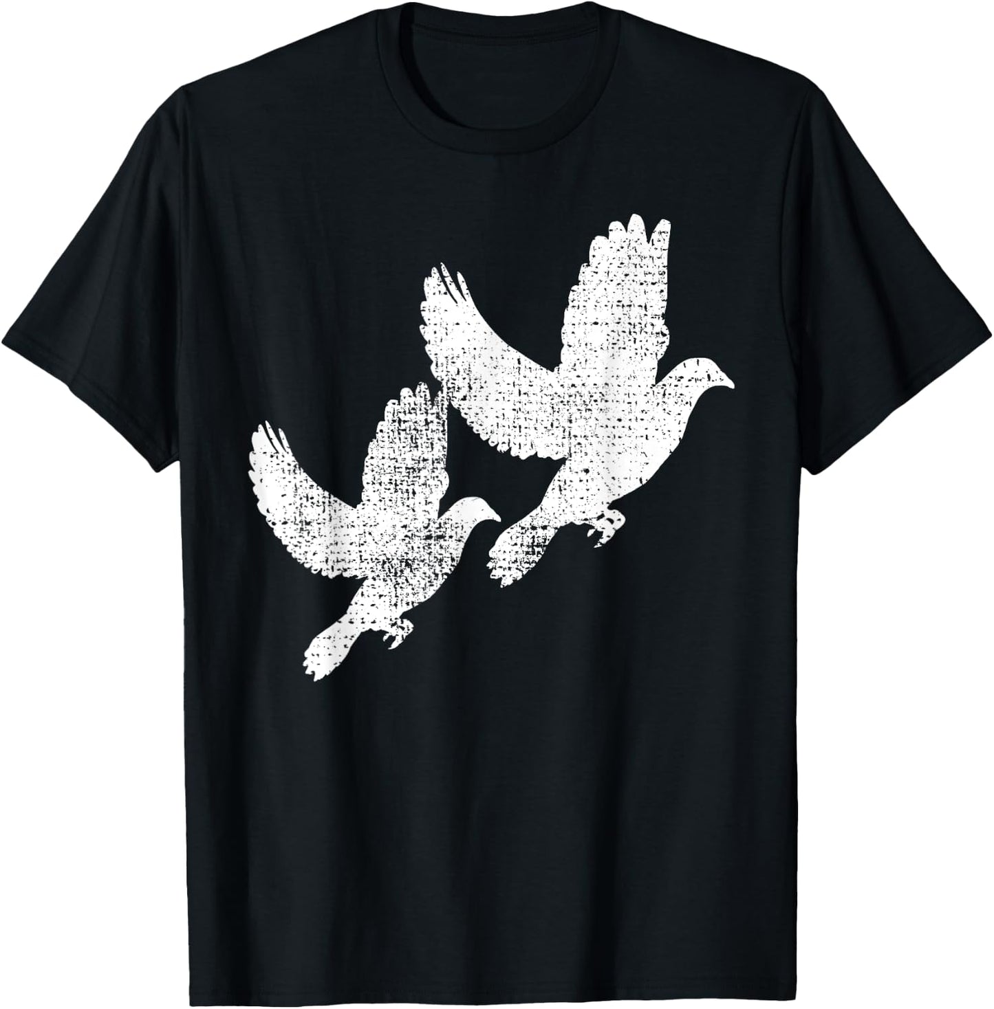 Dove Vintage Flying Two Pigeon Bird Gift T-Shirt - T-Shirt | Black