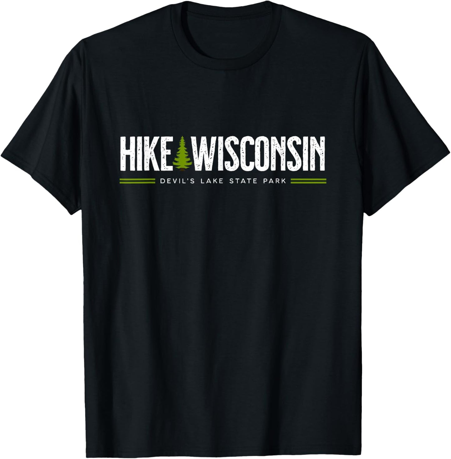 Wisconsin Devil's Lake State Park Hike Tree Retro Graphic T-Shirt - T-Shirt | Black