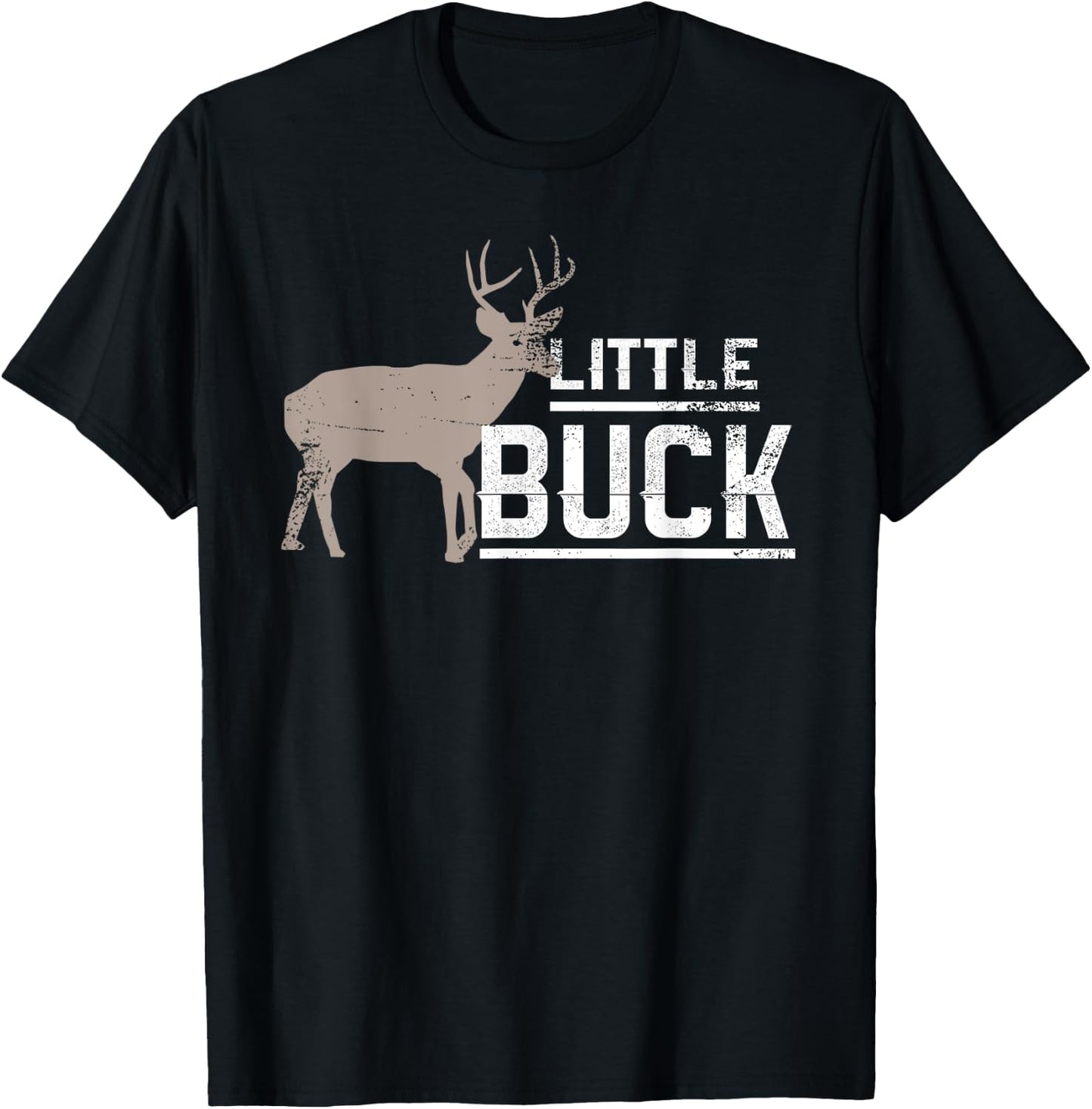 Father Son Hunting Shirts By DSR Little Buck Men XS Regular Small 21 inches 17.5 Short Sleeve Black T-Shirt - T-Shirt | Black