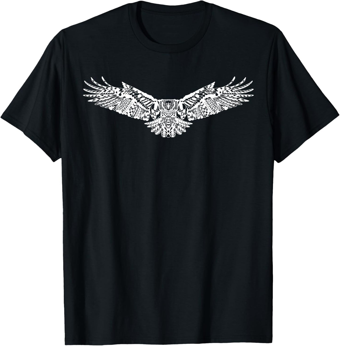 Indigenous Tribal Flying Eagle Design Thunderbird T-Shirt - T-Shirt | Black