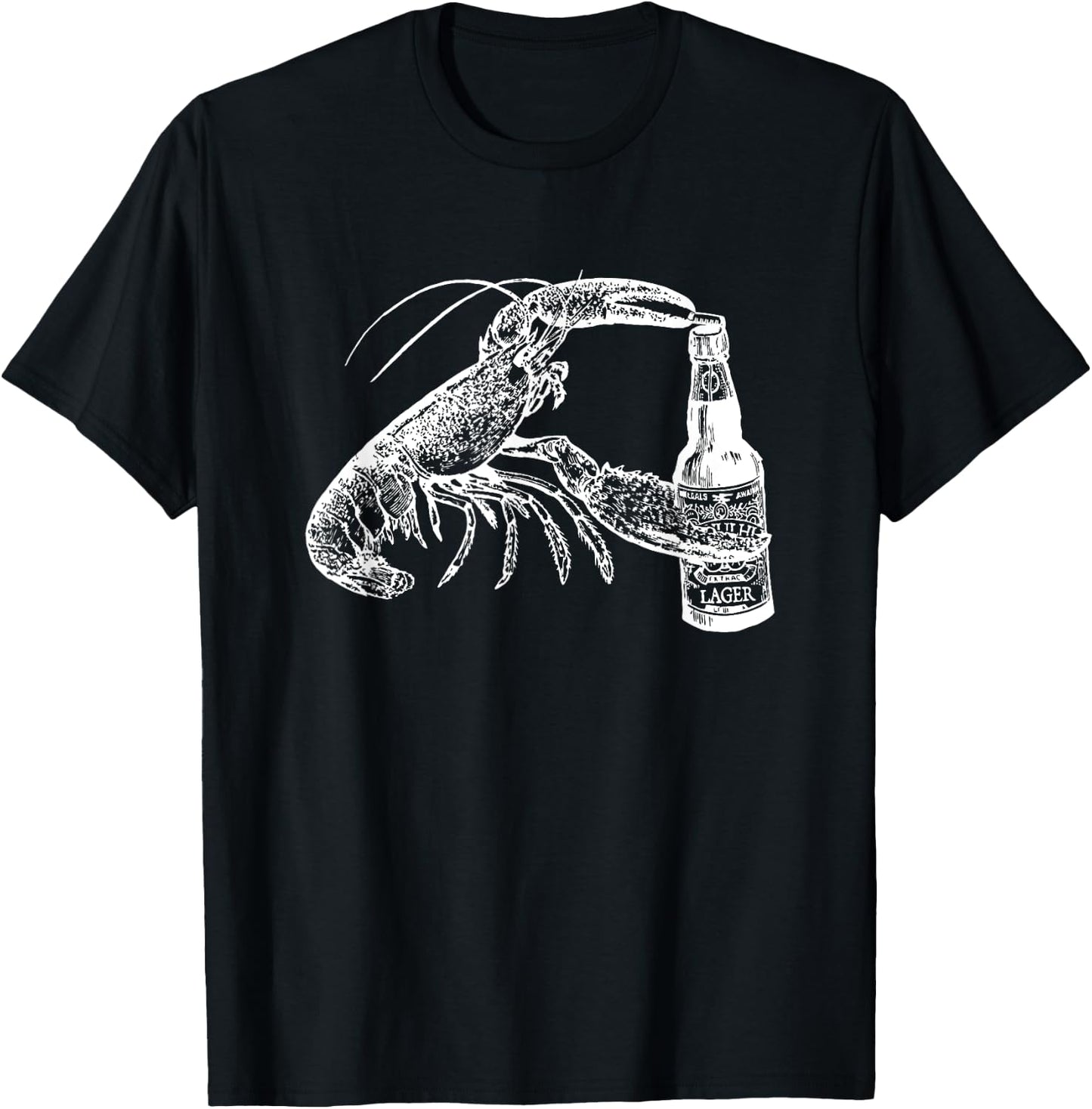 Hummer Beer Drinking Funny Spirit Animal Lobster Gift T-Shirt - T-Shirt | Black