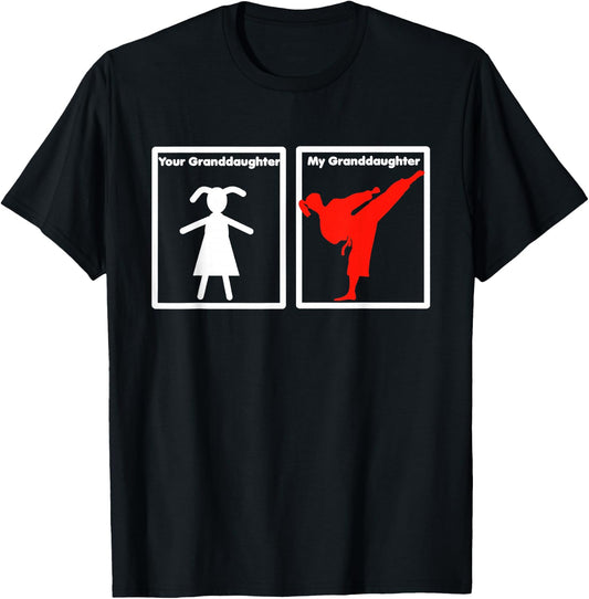 Your Granddaughter My Granddaughter is a Fighter Proud Shirt T-Shirt - T-Shirt | Black
