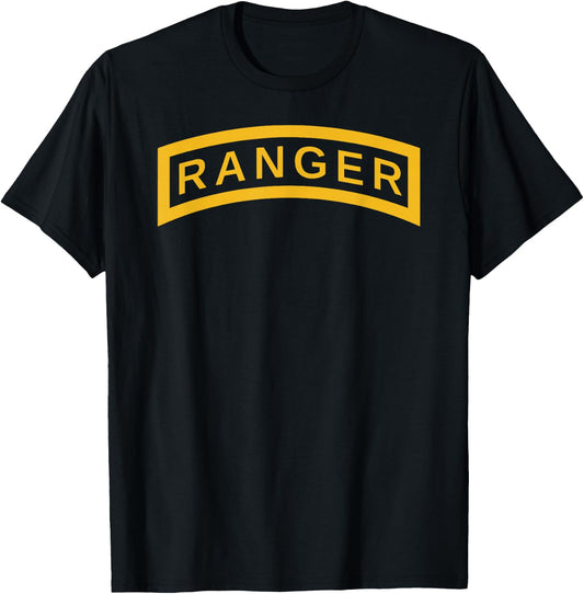 US Army Ranger Yellow Tab | Vintage Airborne Soldier Shirt T-Shirt - T-Shirt | Black