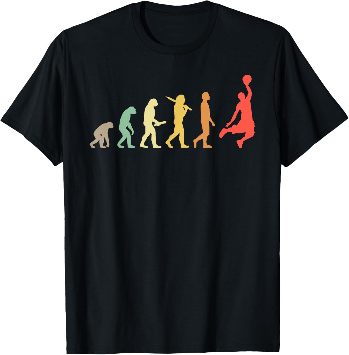 Retro Basketball Evolution Gift Basketball Players Small T-Shirt - T-Shirt | Black