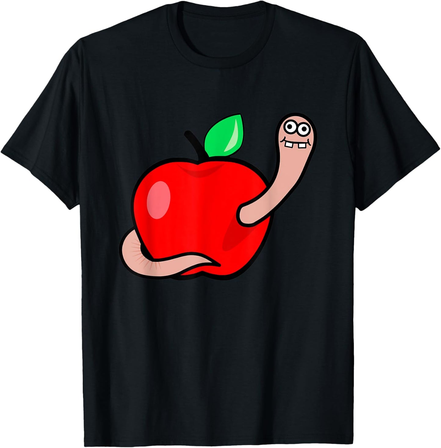 Worm in apple Gift shirt T-Shirt - T-Shirt | Black