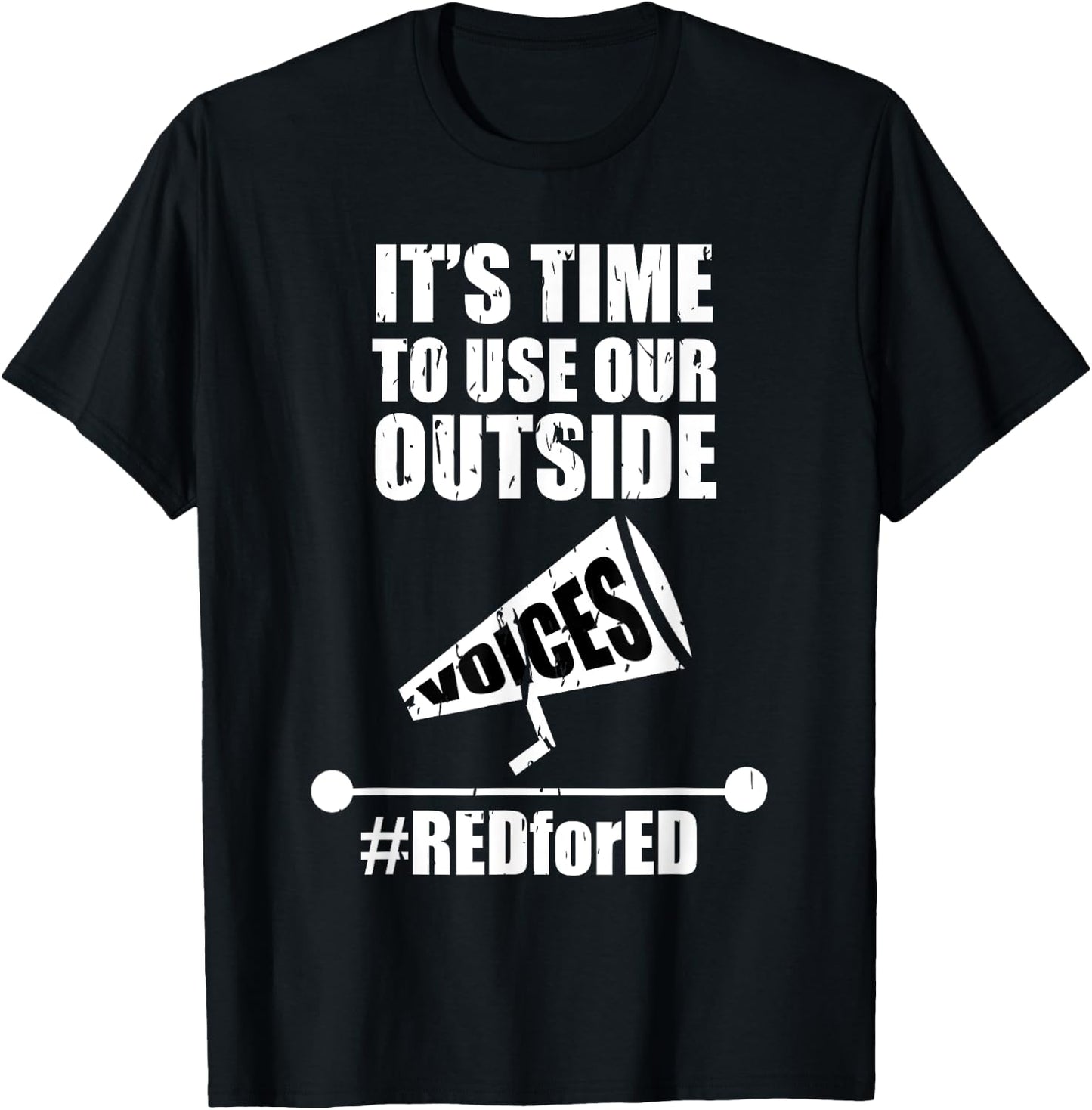 Outside Voices | Red For Ed Teachers Strike Educator Men Women T-Shirt - T-Shirt | Black