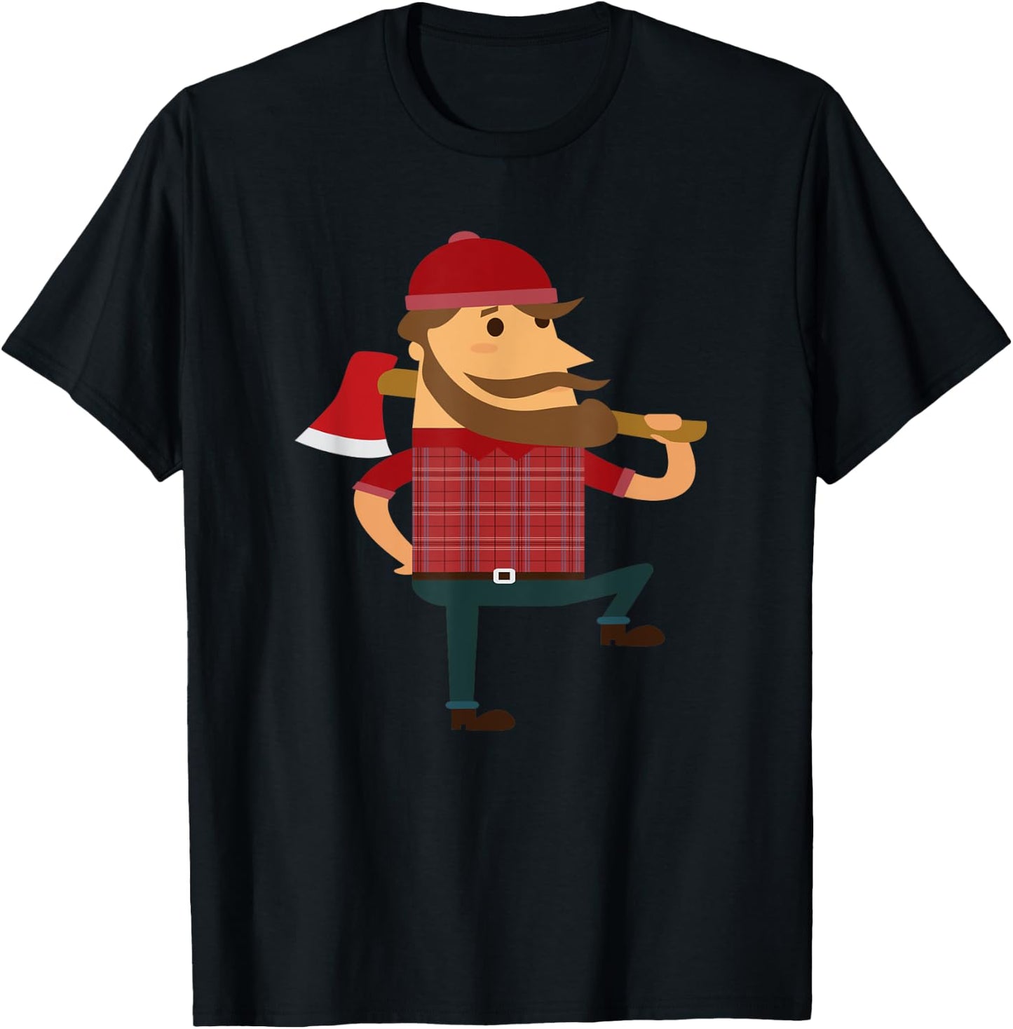 Lumberjack Hipster Mountain Man Flannel Axe T-Shirt - T-Shirt | Black