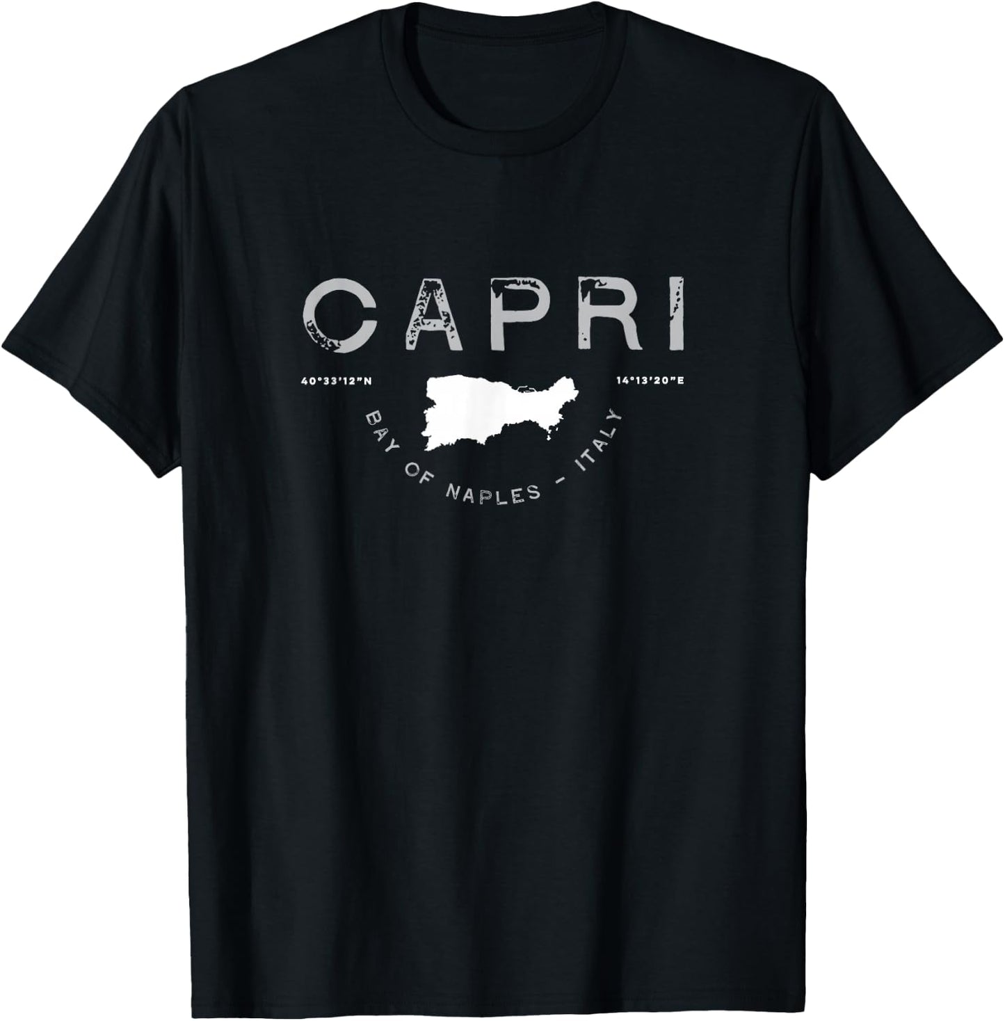 Capri Naples Italy Graphic Vintage Retro T Shirt T-Shirt - T-Shirt | Black