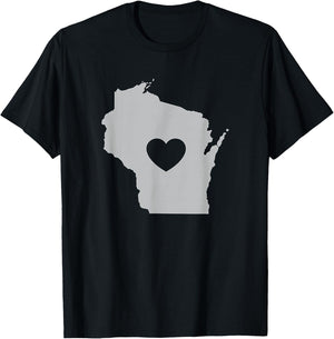 The Official Wisconsin Love Heart T-Shirt - T-Shirt | Black