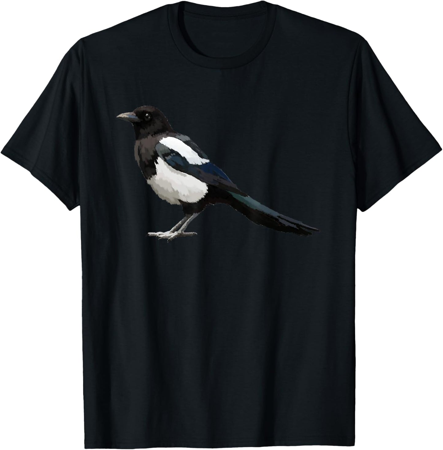 Eurasian Magpie Bird T Shirt T-Shirt - T-Shirt | Black