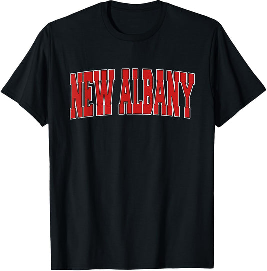 NEW ALBANY IN INDIANA Varsity Style USA Vintage Sports T-Shirt - T-Shirt | Black