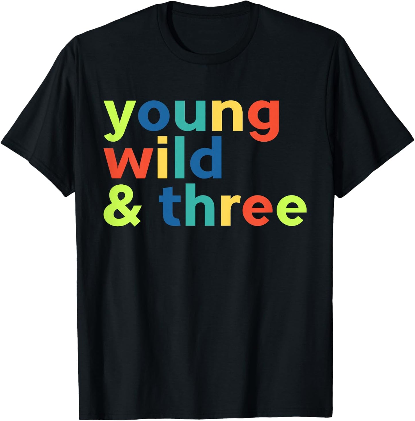 Kids 3rd Birthday Boy - Funny Young Wild & Three T-Shirt - T-Shirt | Black