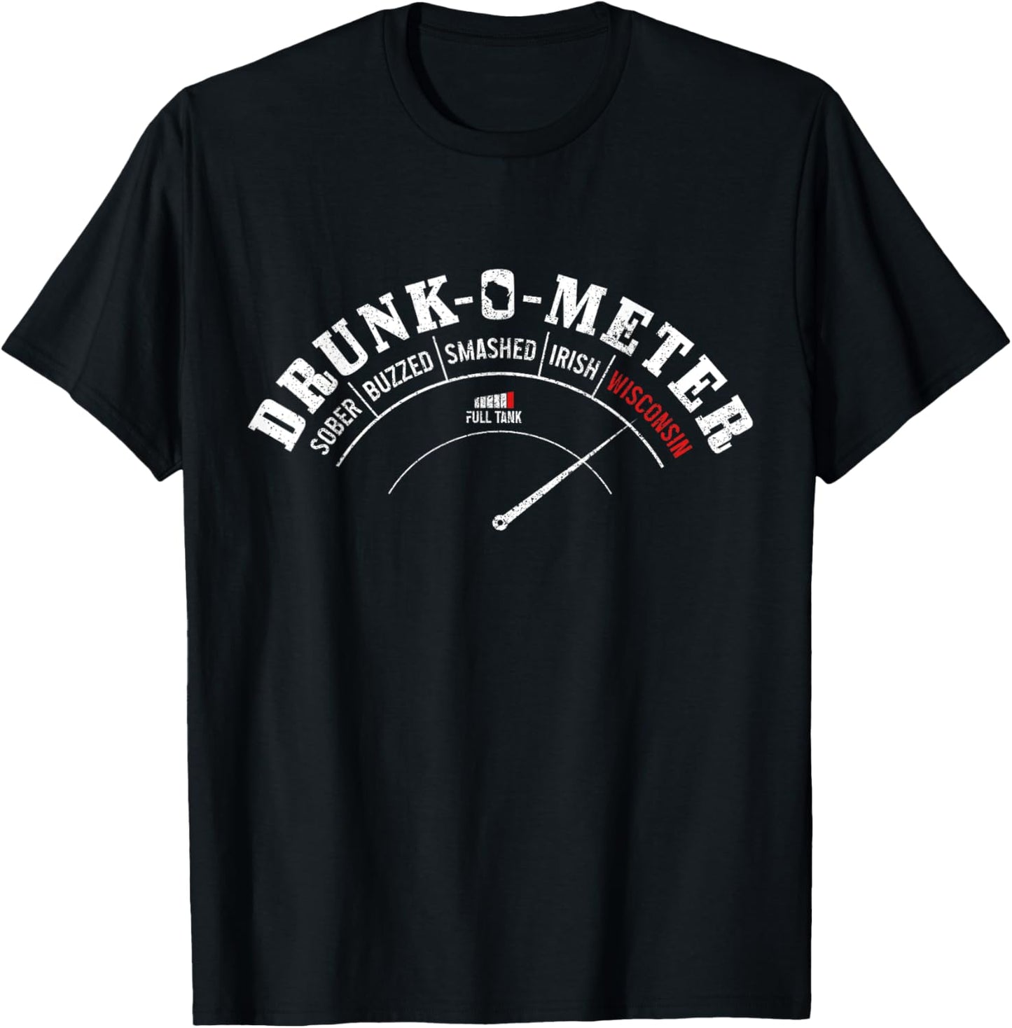 Wisconsin Drunk-O-Meter Funny Drinking Party Pride T-Shirt - T-Shirt | Black