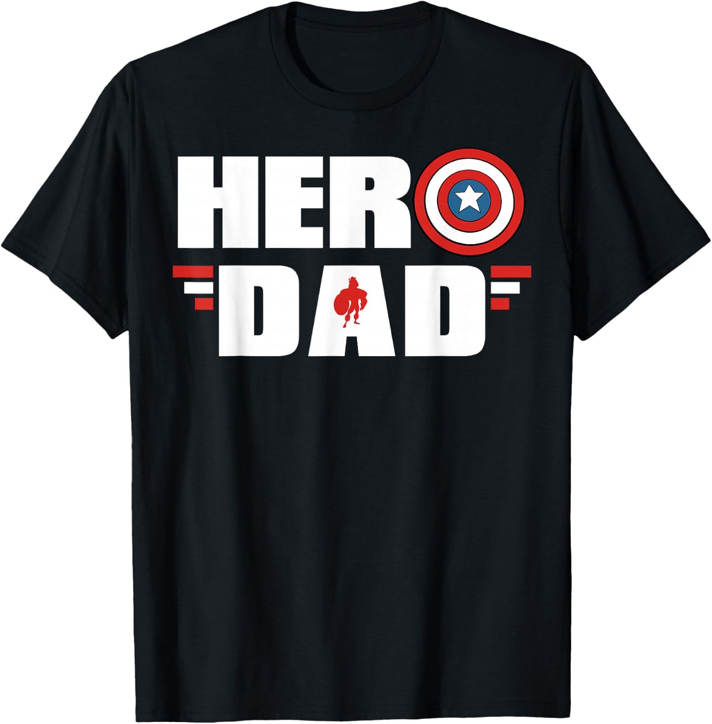 Marvel Father's Day Captain America Shield Hero Dad Logo T-Shirt - T-Shirt | Black