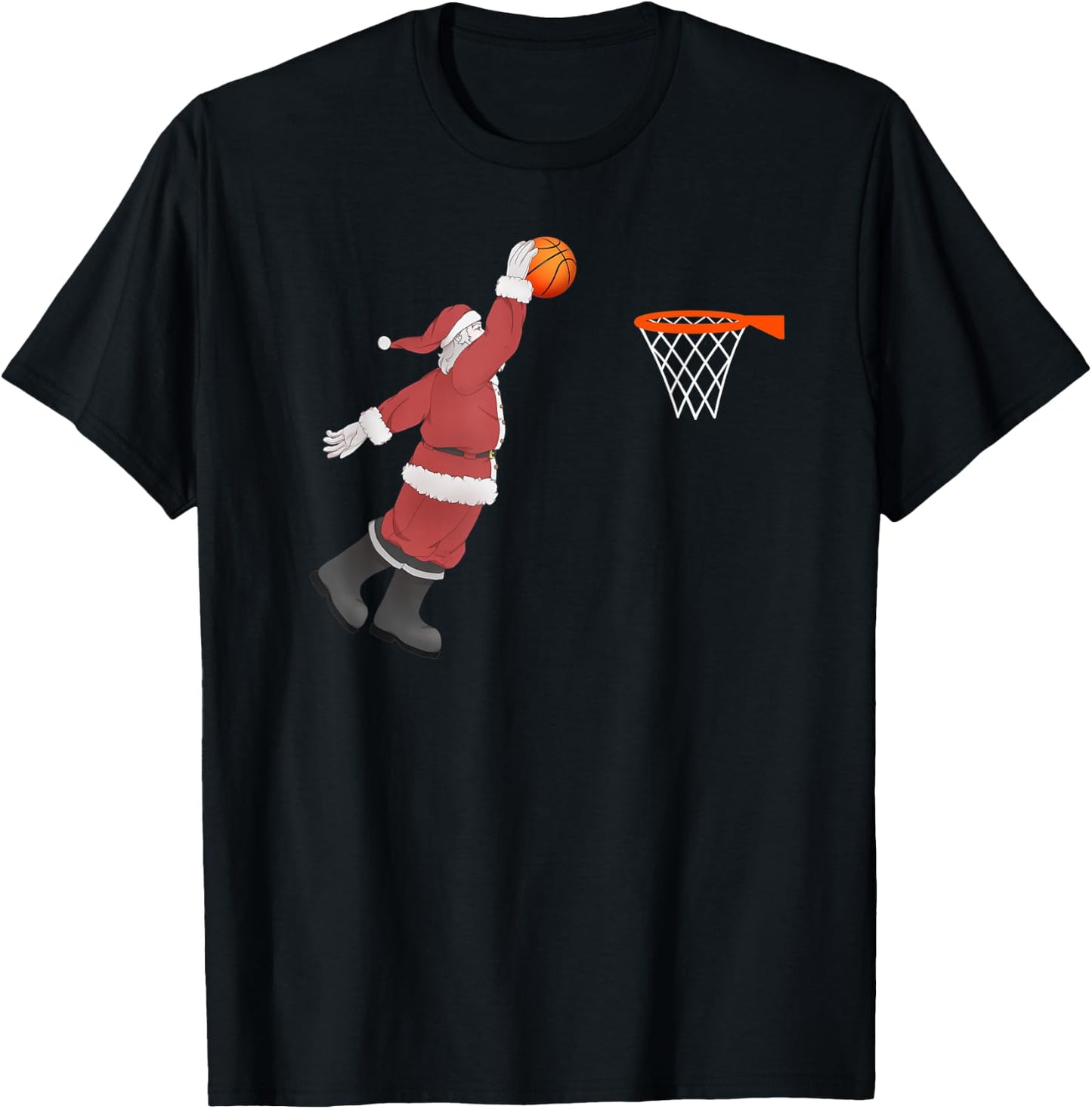 Dunking Santa Basketball Shirt for Christmas - Dunk! T-Shirt - T-Shirt | Black