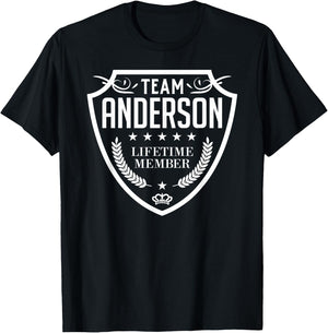 Team Anderson Lifetime Member Matching Family Crew Shirt T-Shirt - T-Shirt | Black
