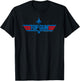 Top Gun Long Logo with Jet Red and Blue Action Movie T-Shirt - T-Shirt | Black