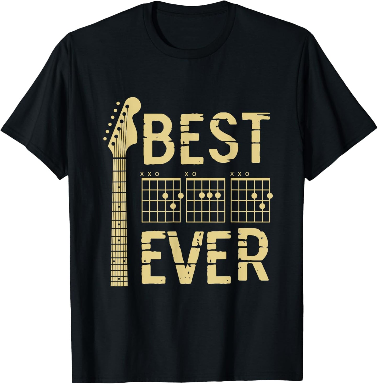 Guitarist Father Best Dad Ever D A D Chord Gifts Guitar T-Shirt - T-Shirt | Black