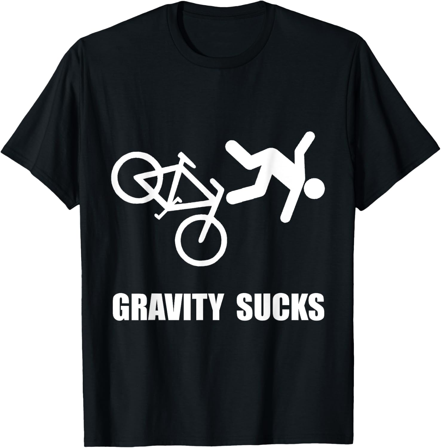 Gravity Suck Bike Funny T-Shirt - T-Shirt | Black