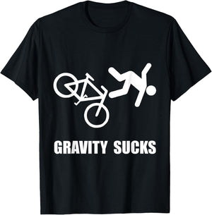 Gravity Suck Bike Funny T-Shirt - T-Shirt | Black