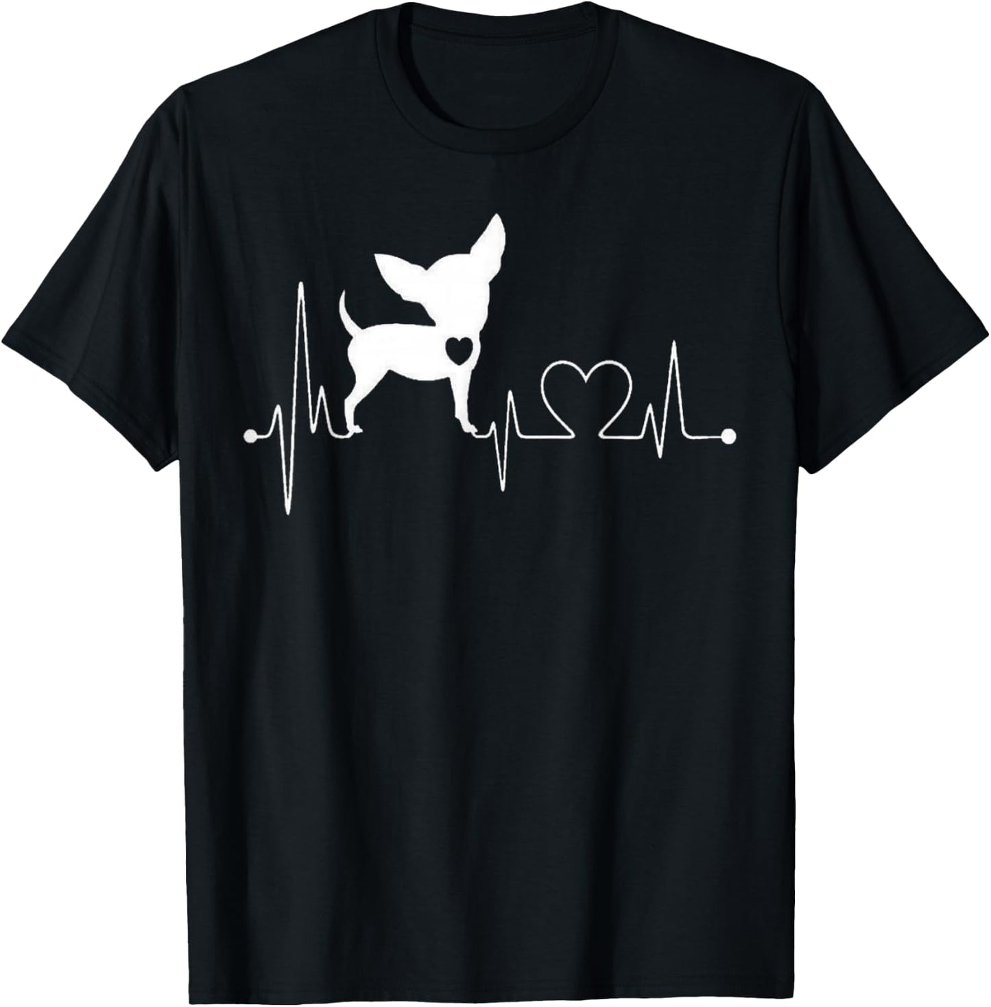 Cute Chihuahua Dog Heartbeat women kids T-Shirt - T-Shirt | Black