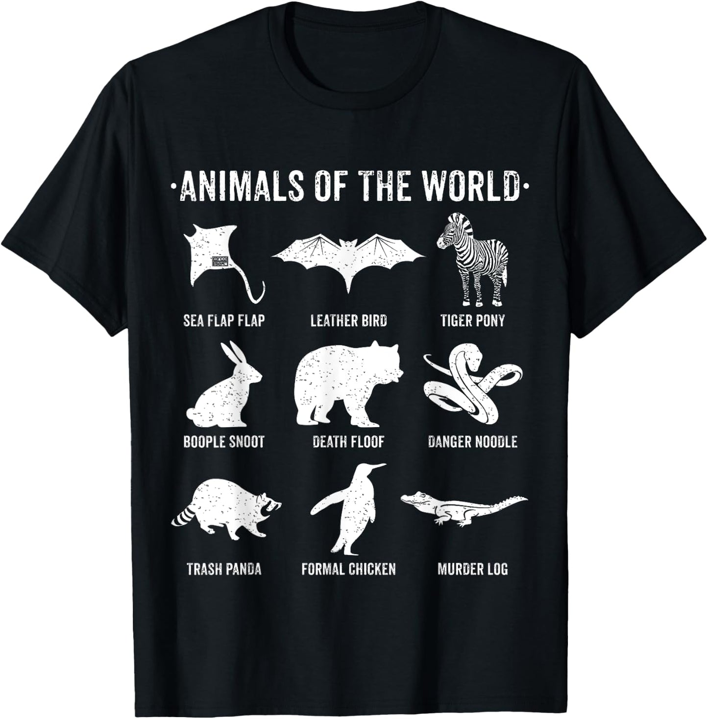 Simple Vintage Humor Funny Rare Animals of the World T-Shirt - T-Shirt | Black