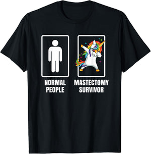 Dabbing Unicorn Mastectomy Surgery Survivor Recovery Gift T-Shirt - T-Shirt | Black