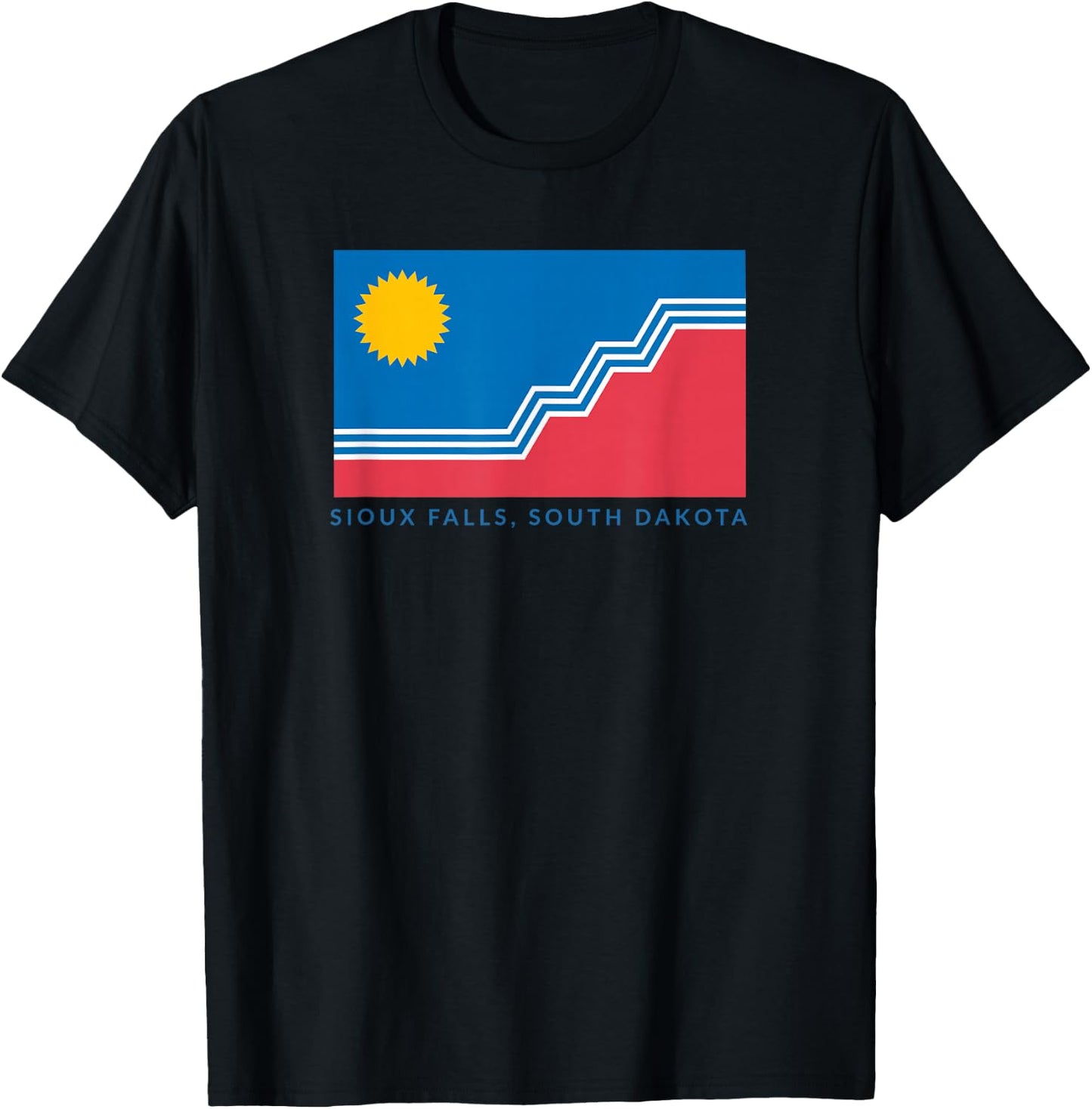 Sioux Falls Flag with "Sioux Falls, South Dakota" T-Shirt - T-Shirt | Black