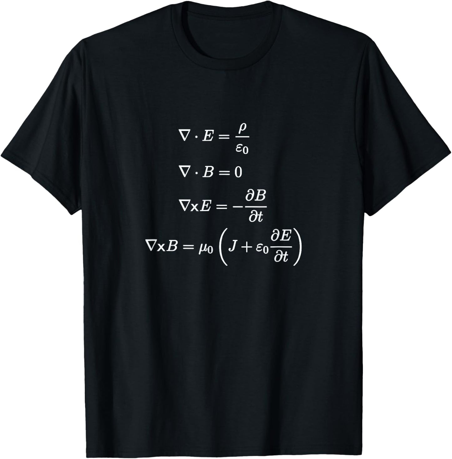 Maxwell's Equations Differential Science and Math T Shirts T-Shirt - T-Shirt | Black