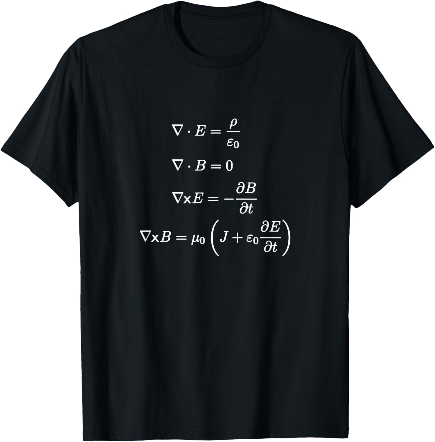 Maxwell's Equations Differential Science and Math T Shirts T-Shirt - T-Shirt | Black