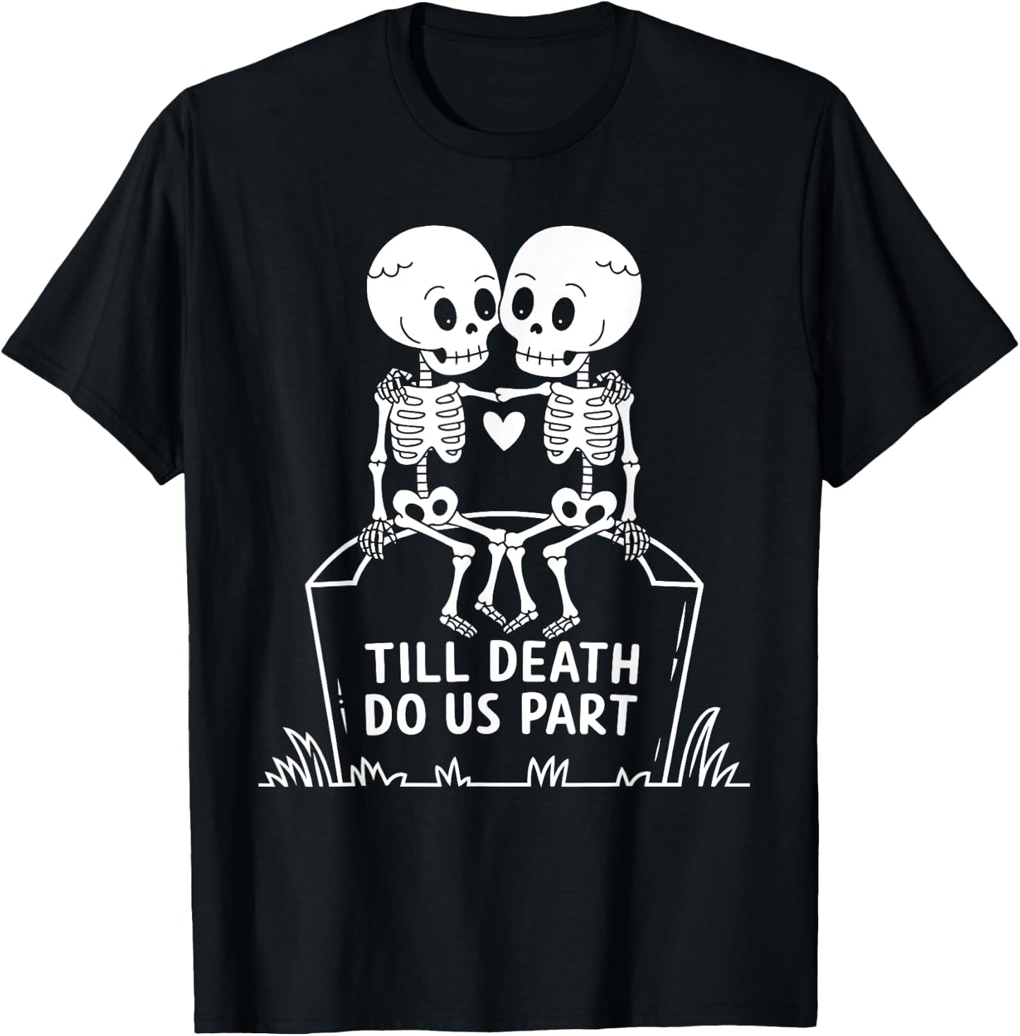 Till death do us part Skeleton Couple T-Shirt - T-Shirt | Black