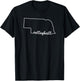 State of Nebraska Outline with Volleyball Script ACJ227b T-Shirt - T-Shirt | Black