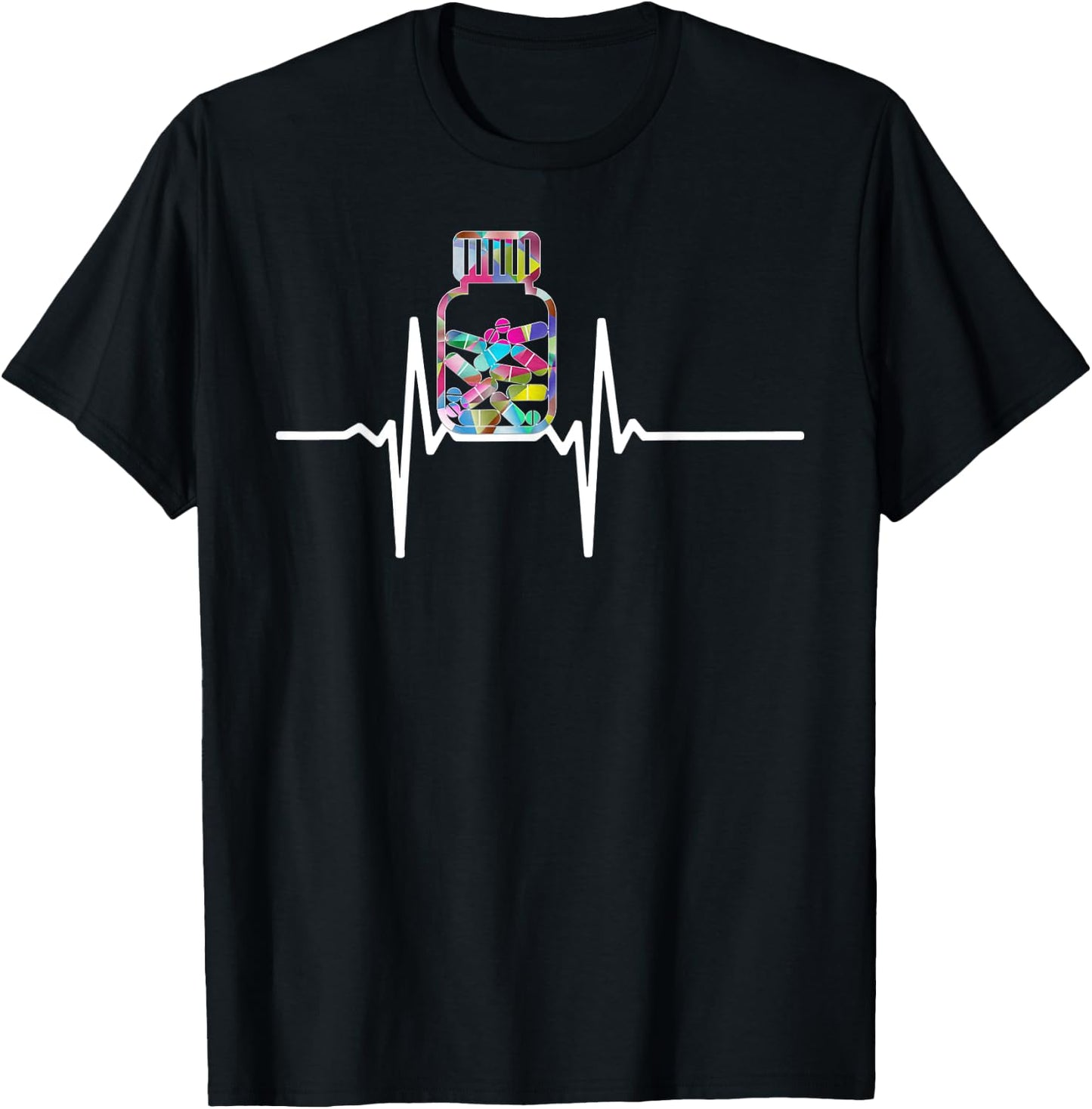 Pharmacist Medical chemist pharmacy, heartbeats Meds T-Shirt - T-Shirt | Black