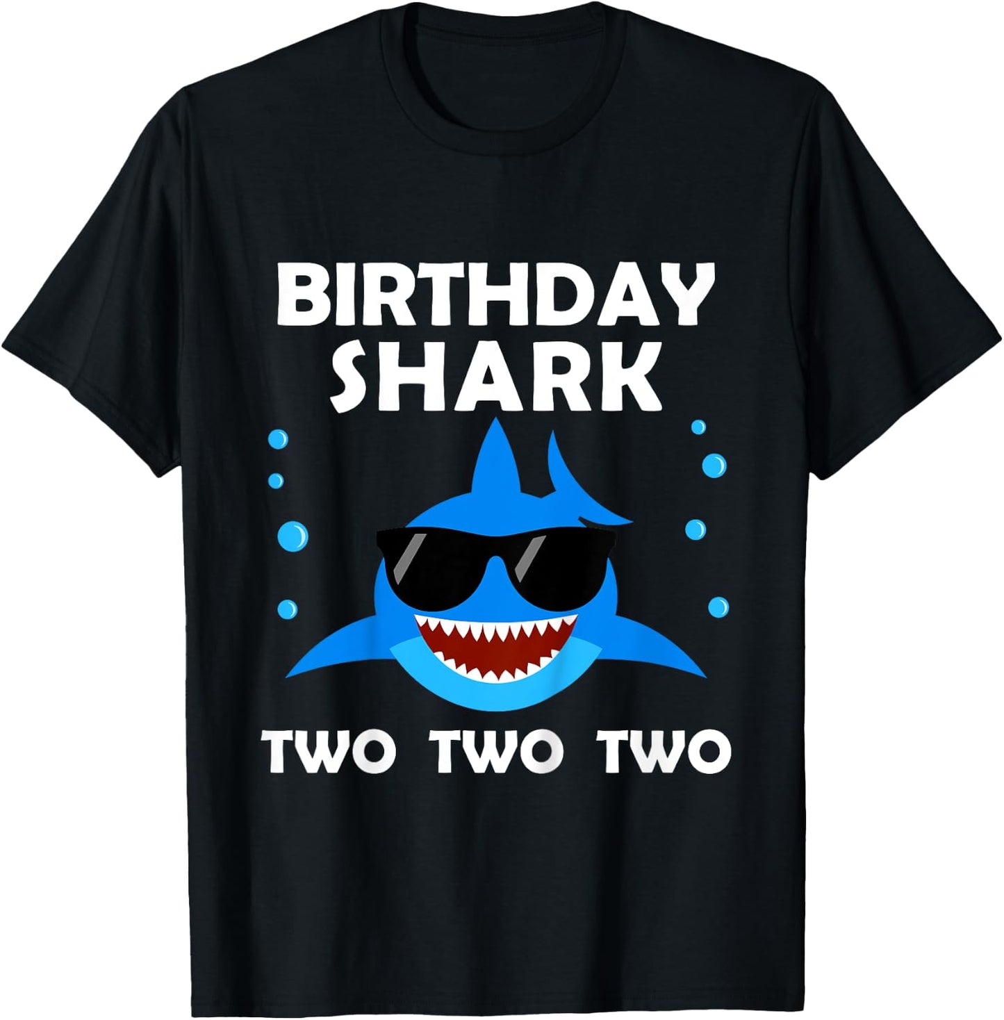 2nd Birthday Boy Shark Two Matching Party Gifts for Kids T-Shirt - T-Shirt | Black