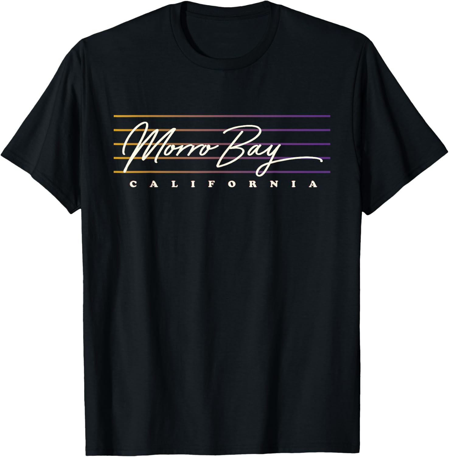 Nostalgic Retro Style Morro Bay T-Shirt - T-Shirt | Black