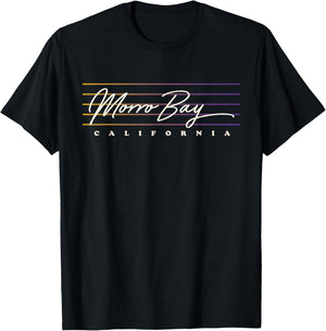 Nostalgic Retro Style Morro Bay T-Shirt - T-Shirt | Black