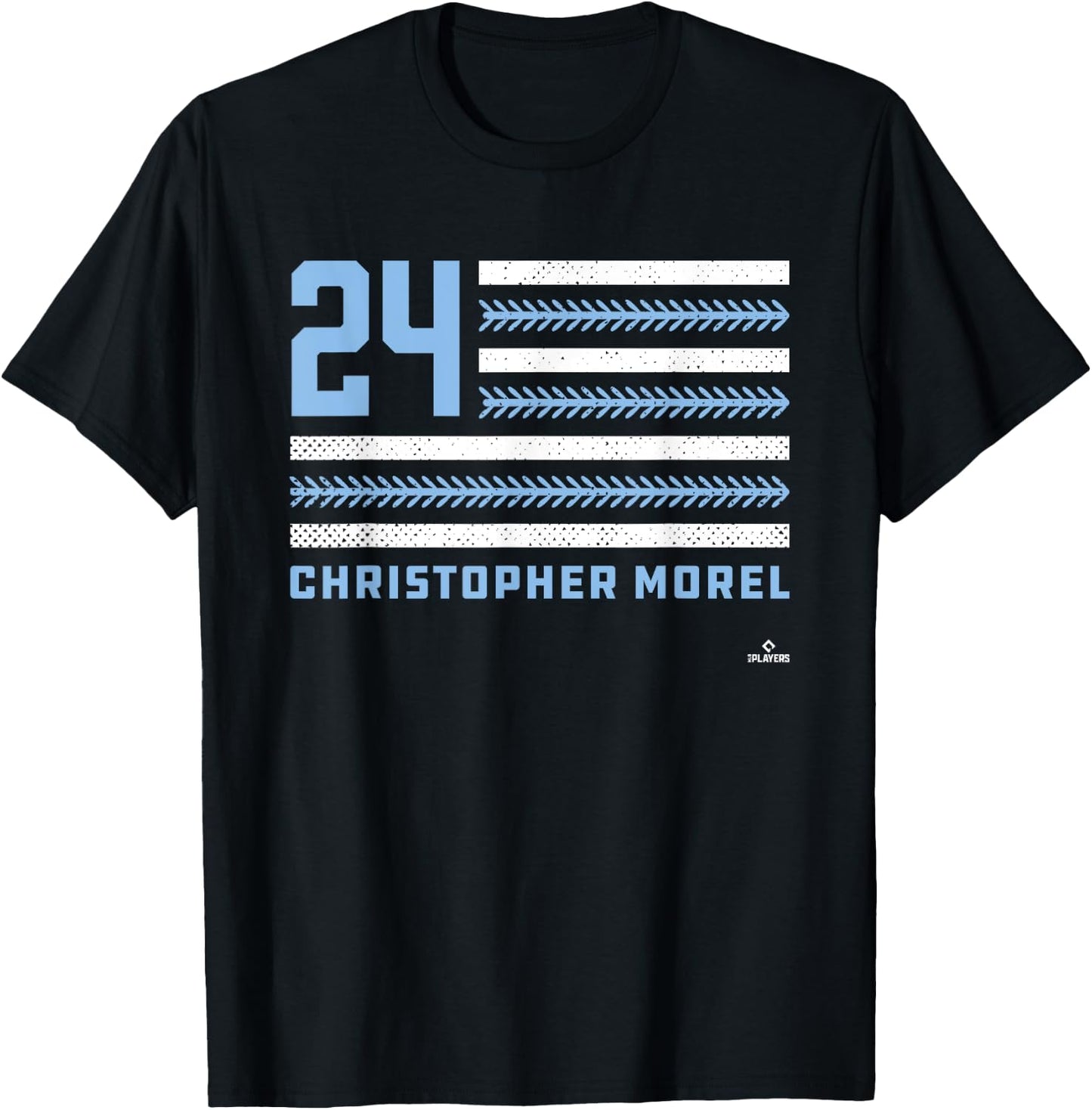 Flag Stripes Christopher Morel Tampa Bay Baseball MLBPA T-Shirt - T-Shirt | Black
