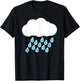 White Clouds Rain Drop Costume T-Shirt - T-Shirt | Black