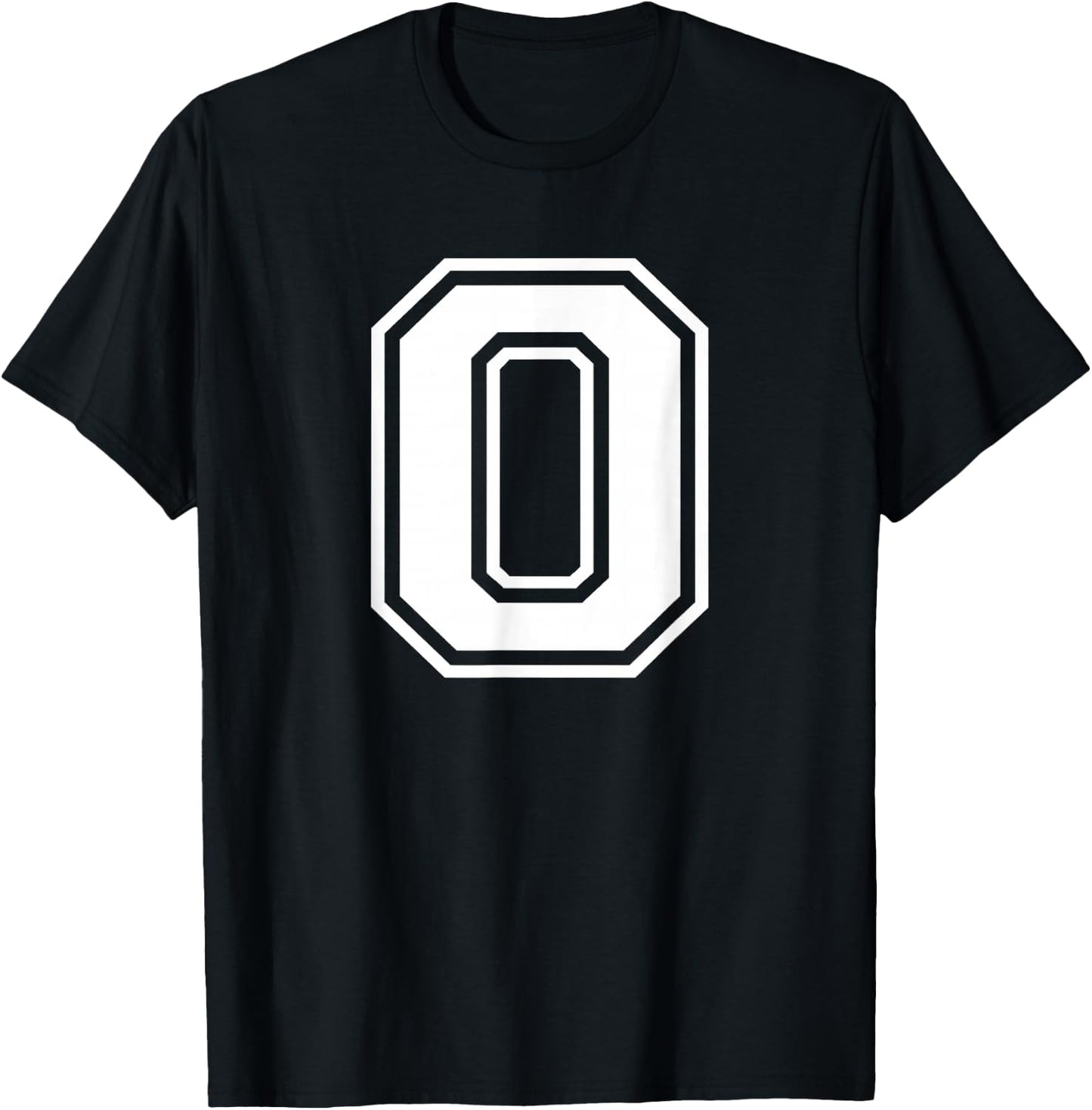 Letter O Name Initial Varsity Alphabet Monogram T-Shirt - T-Shirt | Black