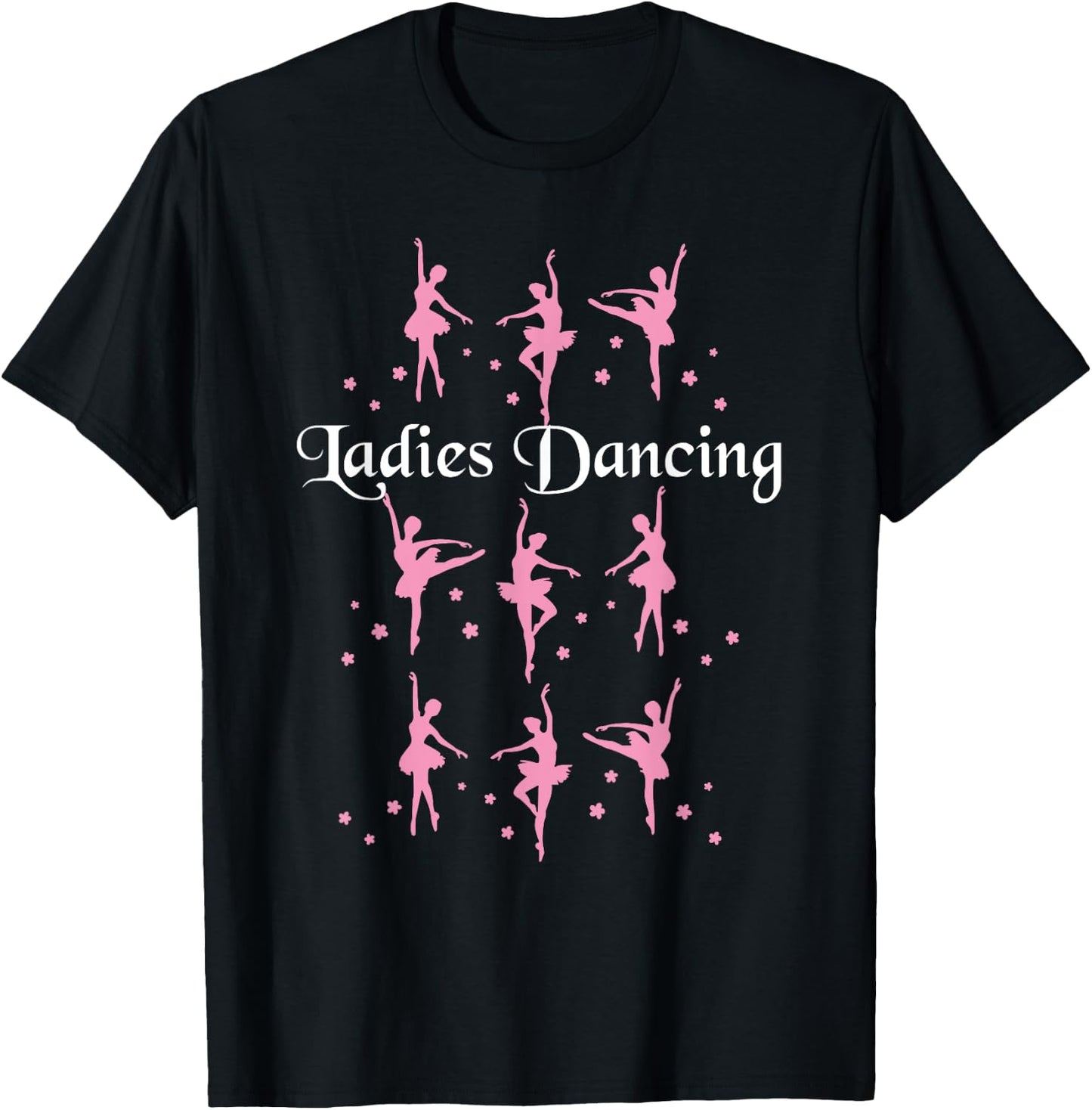 Nine Ladies Dancing Funny Christmas Shirt T-Shirt - T-Shirt | Black